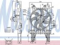 Ventilator radiator FIAT PUNTO Van (176L) (1996 - 2000) NISSENS 85140