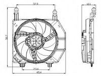 Ventilator, radiator FORD COURIER (J3, J5) (1996 - 2016) NRF 47077 piesa NOUA