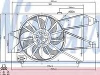 Ventilator, radiator FORD MONDEO III (B5Y) (2000 - 2007) NISSENS 85482 piesa NOUA