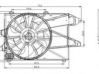 Ventilator, radiator FORD MONDEO III (B5Y) (2000 - 2007) NRF 47004 piesa NOUA