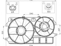 Ventilator, radiator FORD TRANSIT CONNECT (P65, P70, P80) (2002 - 2016) NRF 47450 piesa NOUA