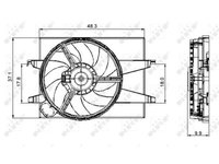 Ventilator radiator GMV Ford Fiesta 5 (Jh, Jd), Fusion (Ju), Mazda 2 (Dy) Nrf 47006