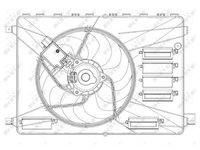 Ventilator radiator GMV Ford Galaxy (Wa6), Kuga I, Mondeo 4 (Ba7), S-Max (Wa6) Nrf 47626