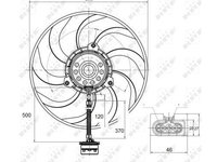 Ventilator radiator GMV Seat Cordoba (6l2), Ibiza 2 (6k), Ibiza 4 (6l1), Skoda Fabia 1 (6y), Vw Fox (5z1, 5z3), Polo (6n2), Polo (9n) Nrf 47373