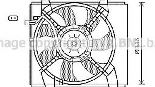 Ventilator radiator HYUNDAI ACCENT II LC AVA 