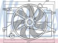 Ventilator, radiator HYUNDAI TUCSON (JM) (2004 - 2010) NISSENS 85366 piesa NOUA