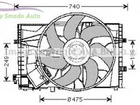 Ventilator, Radiator MERCEDES-BENZ C-CLASS Cupe CL203 C 200 CDI 203.707 03.2003 ... 05.2008 2148 Motor Diesel