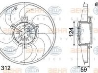 Ventilator radiator MERCEDES-BENZ VITO MIXTO caroserie W639 HELLA 8EW 351 041-261