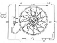 Ventilator, radiator MERCEDES C-CLASS (W202) (1993 - 2000) NRF 47067 piesa NOUA