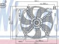 Ventilator, radiator MERCEDES CLK Cabriolet (A208) (1998 - 2002) NISSENS 85290 piesa NOUA