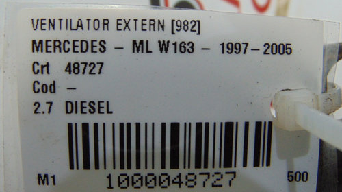 Ventilator radiator Mercedes ML din 2001 W163, motor 2.7 Diesel