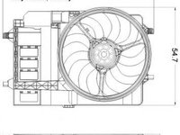 Ventilator, radiator MINI MINI (R50, R53) (2001 - 2006) NRF 47301 piesa NOUA