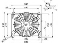 Ventilator radiator NISSAN CABSTAR platou / sasiu (F23, H41, H42) (1992 - 2011) NRF 47668