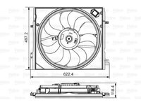 Ventilator radiator Nissan Qashqai (J11) 11.2013-, X-Trail (T32) 04.2014-, Renault Kadjar (HA) 06.2015-, Valeo, 214814EB0A