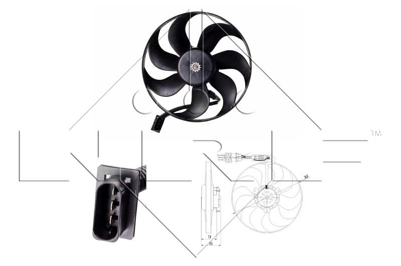 Ventilator, radiator NRF 47064 la VW BORA Variant (1J6) 1999 2000 2001 2002 2003 2004 2005