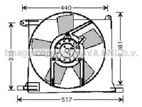 Ventilator radiator OPEL ASTRA F hatchback 53 54 58 59 AVA OL7501