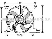 Ventilator radiator OPEL ASTRA F hatchback 53 54 58 59 AVA OL7512