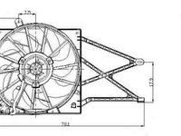 Ventilator radiator OPEL ASTRA G Cabriolet F67 NRF 47015