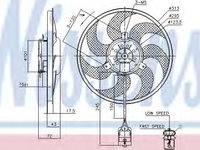 Ventilator radiator OPEL ASTRA H combi (L35) (2004 - 2016) NISSENS 85754