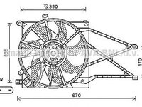 Ventilator radiator OPEL ASTRA H TwinTop L67 AVA OL7603