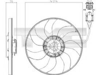 Ventilator radiator OPEL ASTRA J Sports Tourer TYC 825-0020