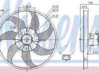 Ventilator, radiator OPEL CORSA C caroserie (F08, W5L) (2000 - 2016) NISSENS 85781