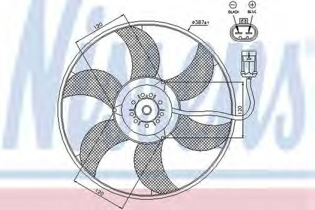 Ventilator radiator OPEL CORSA C F08 F68 NISSENS 85194