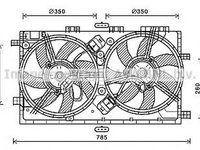 Ventilator radiator OPEL INSIGNIA combi AVA OL7658