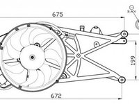 Ventilator radiator OPEL MERIVA NRF 47489