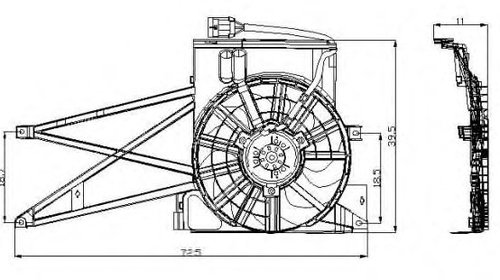 Ventilator radiator OPEL VECTRA B 95-02 130/1