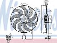 Ventilator, radiator OPEL ZAFIRA TOURER C (P12) (2011 - 2016) NISSENS 85748 piesa NOUA