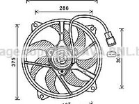 Ventilator radiator PE7556 AVA QUALITY COOLING pentru CitroEn C4 CitroEn Ds5 Peugeot 307 Peugeot 308 CitroEn Berlingo Peugeot Grand Peugeot Partner Peugeot Ranch Peugeot 3008 Peugeot 5008