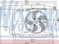 Ventilator radiator PEUGEOT 206 CC (2D) (2000 - 2016) NISSENS 85007