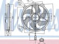 Ventilator, radiator PEUGEOT 307 (3A/C) (2000 - 2016) NISSENS 85788 piesa NOUA