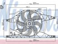 Ventilator, radiator RENAULT VEL SATIS (BJ0) (2002 - 2016) NISSENS 85257 piesa NOUA