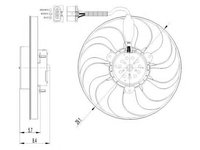Ventilator, radiator SEAT CORDOBA (6L2) (2002 - 2009) NRF 47398