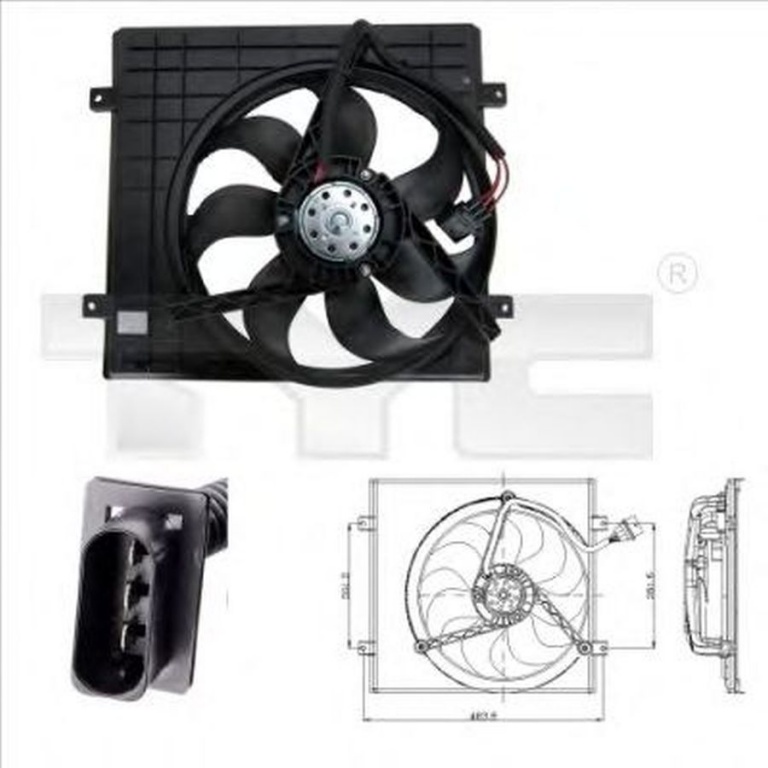 Ventilator radiator SKODA FABIA Combi 6Y5 TYC 832-0002