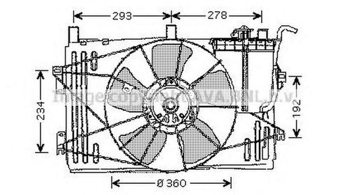 Ventilator radiator TOYOTA AVENSIS T25 AVA TO