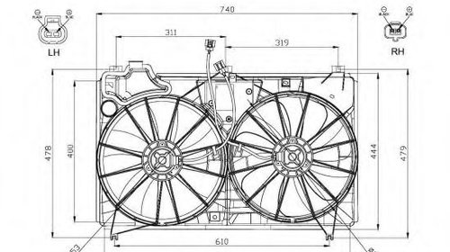 Ventilator radiator TOYOTA CAMRY limuzina (_X