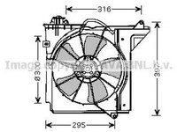 Ventilator radiator TOYOTA YARIS SCP1 NLP1 NCP1 AVA TO7538