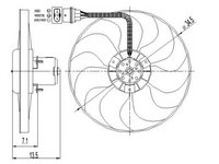 Ventilator, radiator VW NEW BEETLE Cabriolet (1Y7) (2002 - 2010) NRF 47397 piesa NOUA