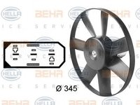 Ventilator, radiator VW POLO (6N1), VW POLO limuzina (6KV2), AUDI A3 (8L1) - HELLA 8EW 009 144-591