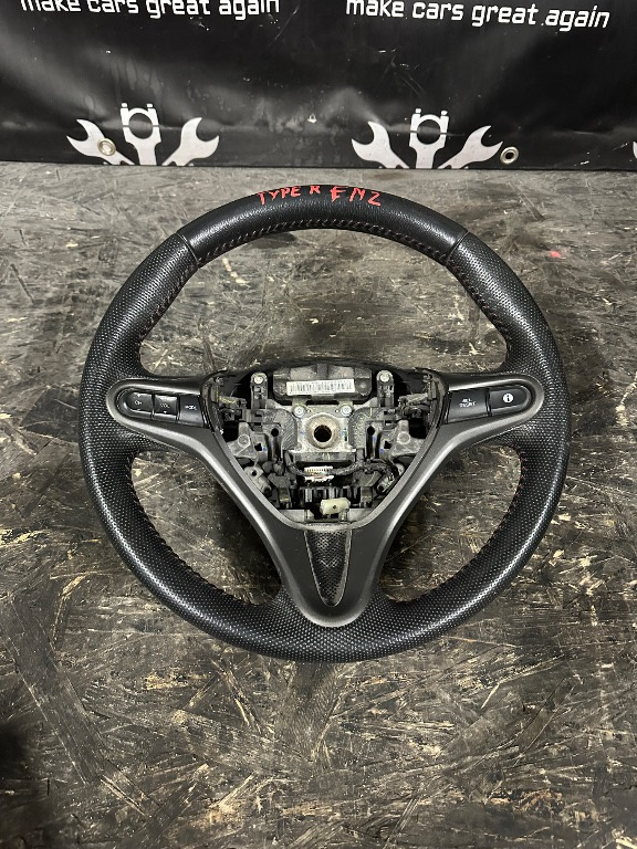 Volan piele cu comenzi 3 spite Honda Civic 8 Type R Type S FN2 FN1 2005-2011 - Cod 78501-SMG-G81 - imagine 1