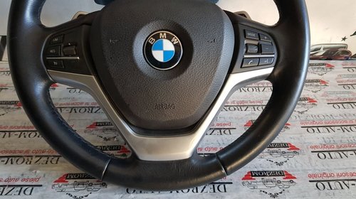 Volan piele cu comenzi, padele, vibratii pentru Lane Assist + airbag BMW X5 F15 cod piesa : 686534502