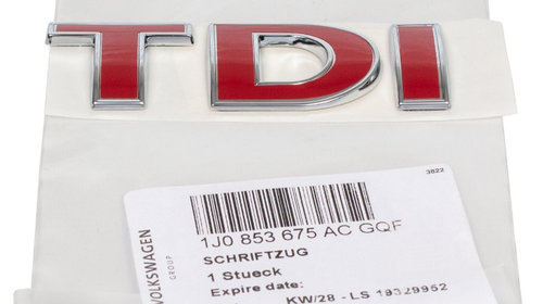 VW Audi Skoda Seat Emblema/Logo Full Rosu TDI Golf Bora Passat Sharan T5 1J0853675ACGQF