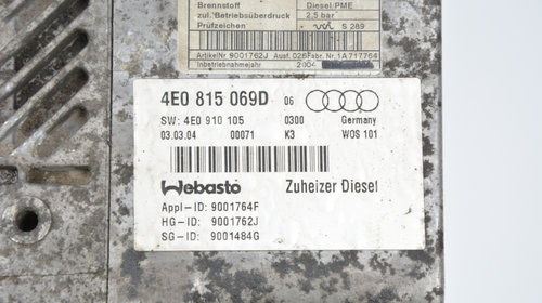 Webasto / Sirocou Audi A8 (4E) 2002 - 2010 4E0815069D, 4E0910105