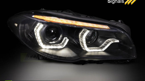 XENON Faruri AFS ANGEL EYES LED DRL BLACK SEQ compatibila BMW F10/F11 10-13