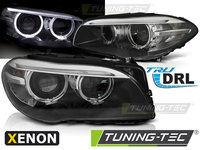 XENON Faruri ANGEL EYES LED DRL BLACK compatibila BMW F10,F11 10-07.13