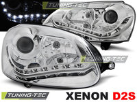 XENON Faruri Crom look compatibila VW GOLF 5