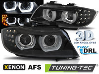 XENON Faruri LED DRL BLACK AFS compatibila BMW E90/E91 09-11